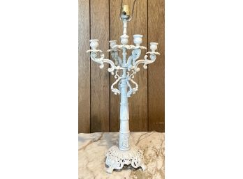 Vintage White Candelabra Style Lamp
