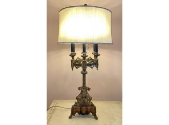 Vintage Candelabra Style Lamp With Shade