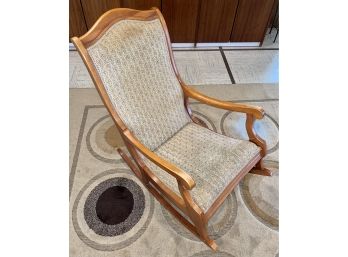Vintage Victorian Style Fabric Rocking Chair