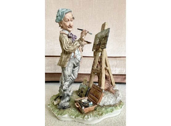Vintage Made In Italy Signed  Italian Man Painting -Porcelain Figurine