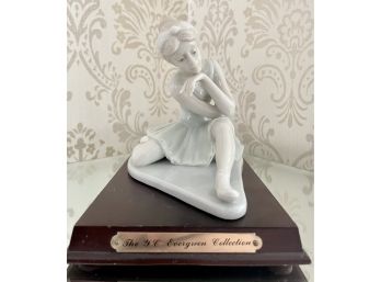 Vintage Sitting Ballerina  Porcelain Figurine W/base