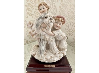Vintage Signed Children Figurine- Merle-Italy