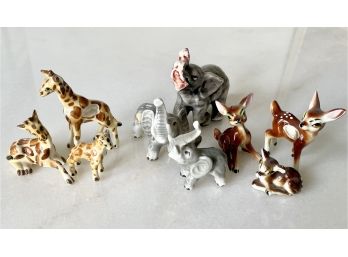 Vintage Mini Bone China Animal Collection-Giraffe , Elephants, Baby Deer