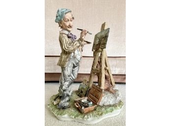 Vintage Made In Italy Signed  Italian Man Painting -Porcelain Figurine