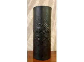 Vintage Rosenthal Black Sculptured Modern Style  Vase  W/Makers Marks