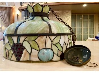 Vintage Ripe Fruit Stained Glass Hanging Chandelier
