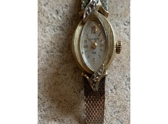 Vintage  Bulova Ladies 14kt Gold Watch W/ 10kt. Gold Filled Band