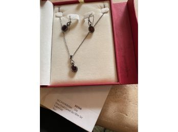 Vintage Coldwater Creek Sterling Silver Necklace & Earring Set-New