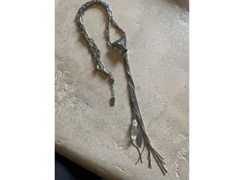 Vintage Signed Silver Tone Multi-Strand Necklace