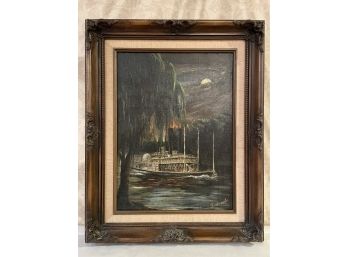 Vintage, River Boat On The Bayou Painting