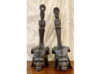 Vintage Hand Carved Wood Spoon Sculptures