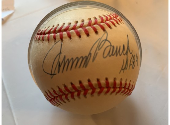 1989 Hall Of Fame Autographed Johnny Bench Baseball