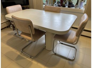 Vintage Mica Dining Table With 4 Breuer Cesca Style Chairs