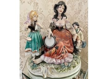 Vintage Large Signed  Capodimonte  Mother W/ Children Figurine