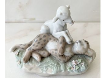 Lladro, The Leopard Shall Lie Down With The Kid