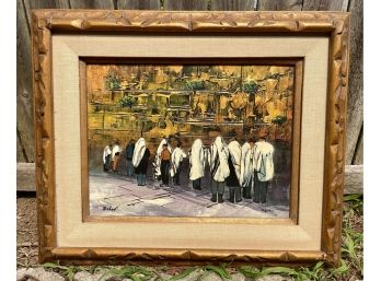 Vintage Judaica Oil Painting. Signed & Dated