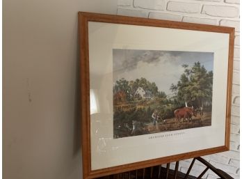 Original Signed Framed Lithograph-Hunting  Scene