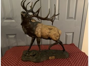 'THE CHALLANGE' Limited Edition  Plaque Mounted Elk Figurine