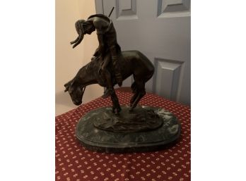 'end Of The Trail' SIGNED FRASER BRONZE MOUNTED FIGURINE