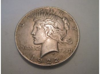 1922 Authentic PEACE Silver Dollar $1 United States