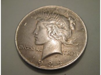 1924 Authentic PEACE Silver Dollar $1 United States
