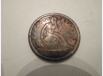 1840 Authentic SEATED LIBERTY Dime $.10 United States