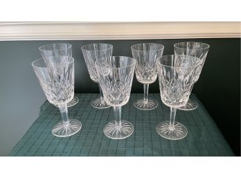 Waterford  Crystal Water Goblets 'LISMORE' Pattern Stemware-7 Piece Collection