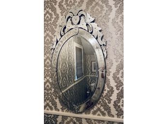 Vintage Venetian Style Large   Oval Mirror