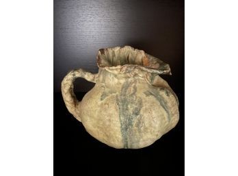 Vintage  Arts & Crafts Signed Pottery-Free Form Pitcher
