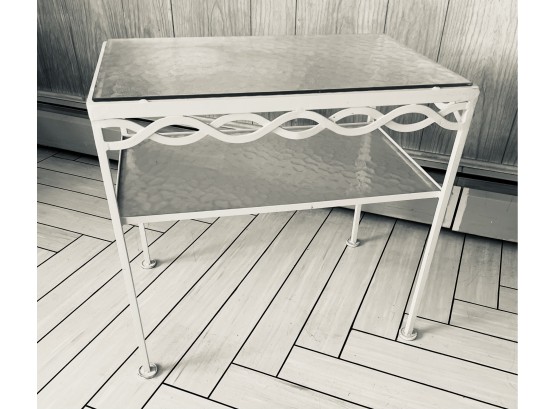 1960's Mid-century Modern   Designer  'Salterini ' Outdoor Iron Garden Side Table