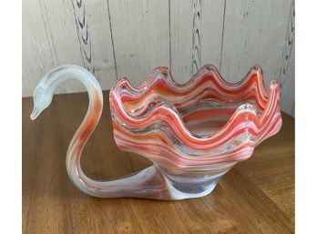 Vintage Murano Glass Multi Color Large Swan!