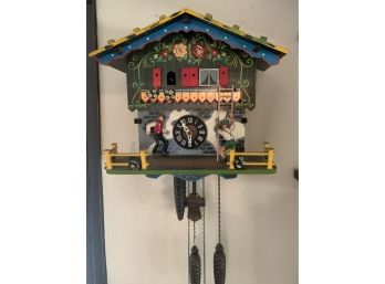 Vintage Wood Hansel & Gretal Cuckoo   Clock