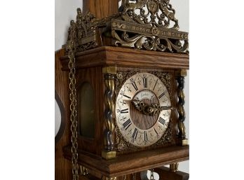 Vintage Dutch Style   Wood & Metal Wall Clock-'LINDEN' Clock Co.