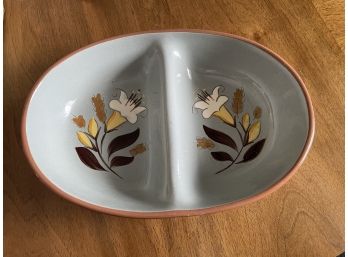 Vintage Stangl Hand Painted Open Divided Vegetable Bowl
