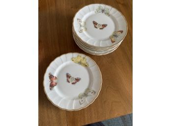 Vintage ' Butterfly' Pattern   French Haviland   Limoges Bread & Butter Plates-6 Pirce Collection