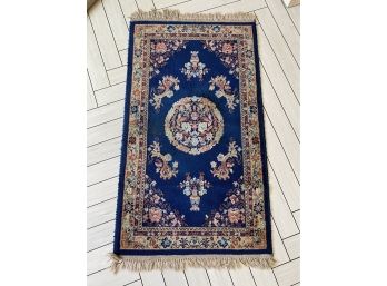 Vintage Chinese Style Carpet- Blue With Center Medallion