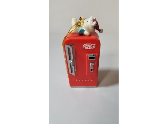 Coca Cola Ornament - Bear On Coke Vending Machine
