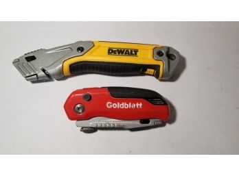 Lot Of 2 Retractable Utility Knives - DeWalt & Goldblatt