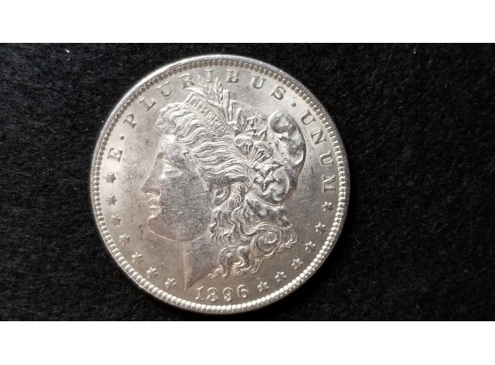 US 1896 Morgan Silver Dollar - Almost Uncirculated - Good Strike
