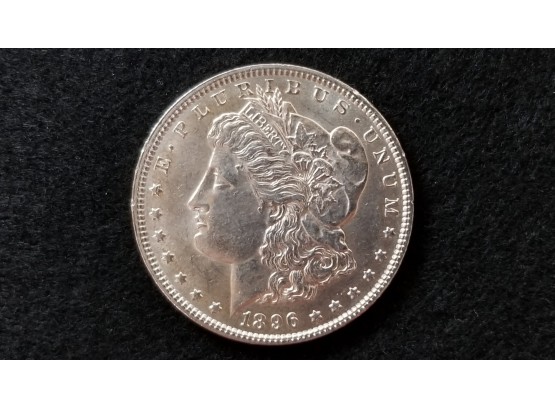 US 1896 Morgan Silver Dollar - Almost Uncirculated - Nice Coin