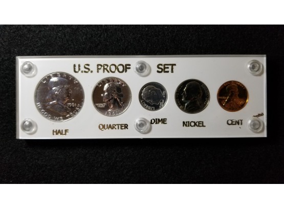 US Coin Proof Set - 1961 Proofs 5 Coin Set In Special Display Set Case