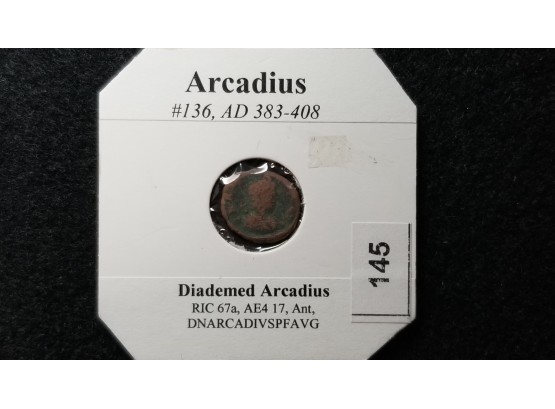 Ancient Roman Coin - Arcadius AD 383 - 408 -