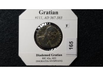 Ancient Roman Coin - Gratian 367-383 AD (over 1500 Years Old) - Very Fine