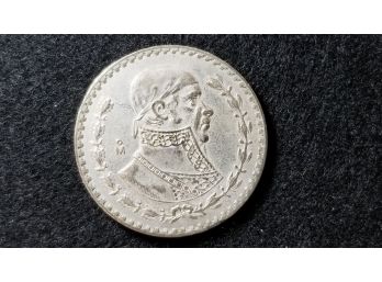 Mexico Silver  - 1961 Silver Mexican Peso - Very Fine - Mexican Silver Dollar