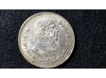 Mexico Silver  - 1958 Silver Mexican Peso - Fine - Mexican Silver Dollar