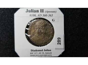 Ancient Roman Coin - Julian II (Apostate) - AD 360 - 373