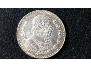 Mexico Silver  - 1963 Silver Mexican Peso - Very Fine - Mexican Silver Dollar