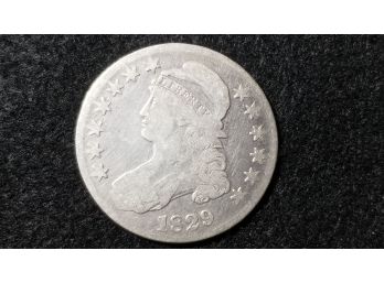 US 1829 Capped Bust Half Dollar - Silver Fifty Cent Piece - Lettered Edge