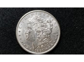 US 1881 O Morgan Silver Dollar - Almost Uncirculated