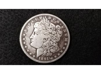 US 1891 O Morgan Silver Dollar - Very Good